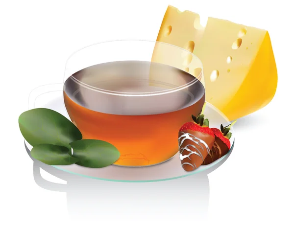 Tasse de thé au fromage pour votre design — Image vectorielle