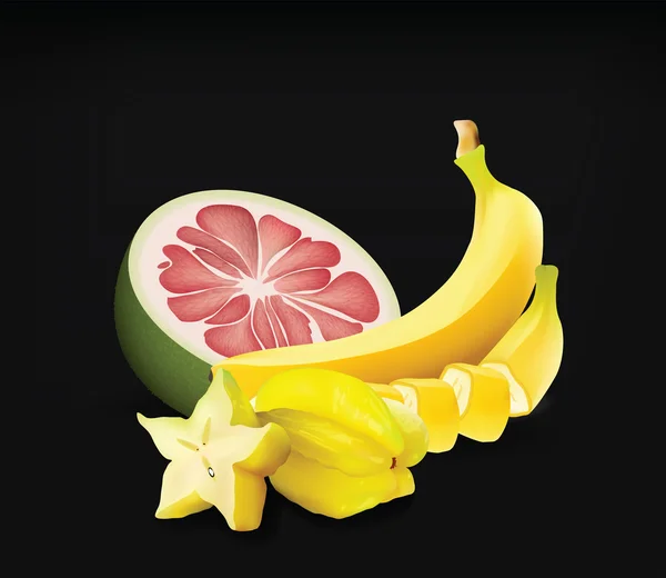 Frutas tropicais para o seu projeto — Vetor de Stock