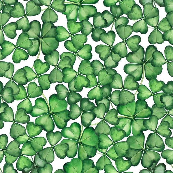Varrat nélküli mintát zöld lóhere háromlevelű levelek. — Stock Fotó