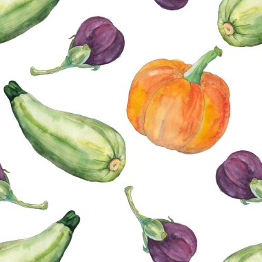 Sebze ile Seamless suluboya modeli