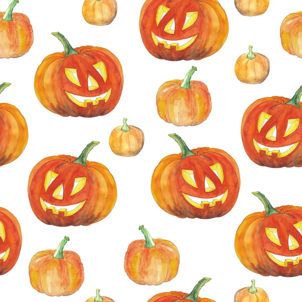 Seamless halloween background with bright orange pumpkins — Stock Photo, Image