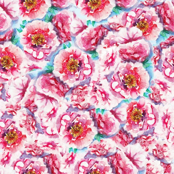 Naadloze abstracte achtergrond met delicate roze pioenrozen — Stockfoto