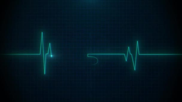 Pulso médico latido del corazón estilo bitcoin en el monitor — Vídeos de Stock