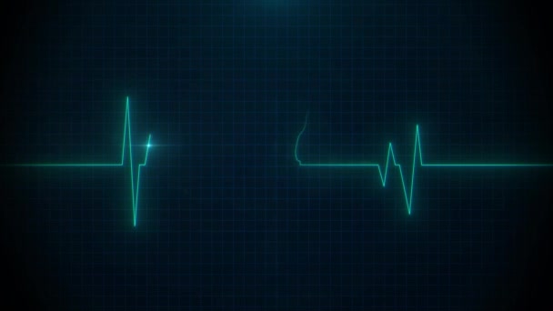 Battito cardiaco battito cardiaco stile cane silhouette sul monitor — Video Stock