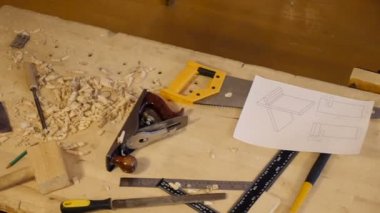 Üstten Görünüm usta marangoz tablo