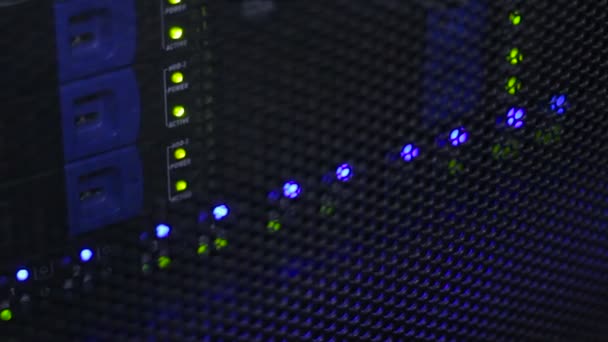 Lampen auf dem Motherboard-Server-Iterface — Stockvideo