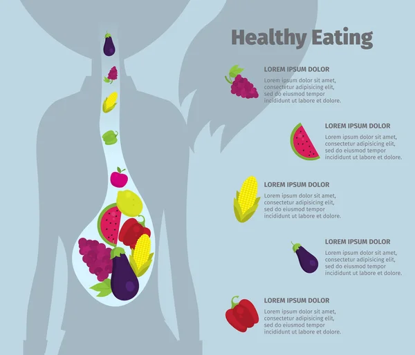 Infographics gesunde ernährung, gesunde ernährung. Gesunder Lebensstil. gesundes Frühstück. Bio-Lebensmittel. Bio-Gemüse. Ernährungsvektor. Ernährungskonzept. Mahlzeitplan. Fitness-Lebensmittel. — Stockvektor