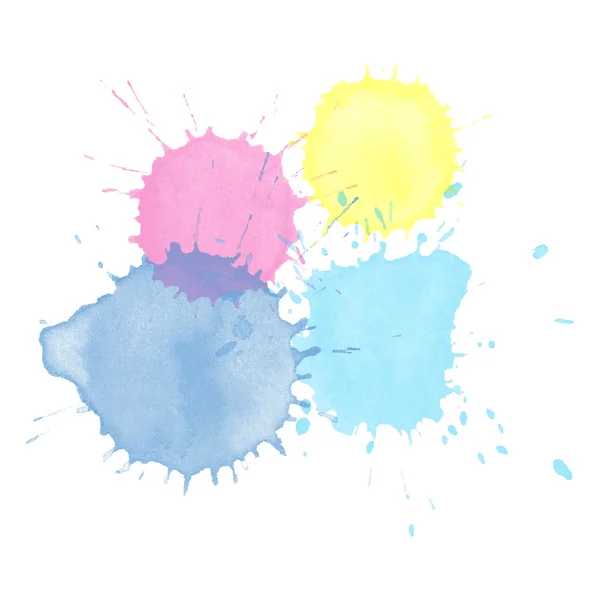 Watercolor splash of hand-drawn. Beautiful  vector  watercolor background. Watercolor texture on white. Colorful watercolor pattern. — Stock Vector