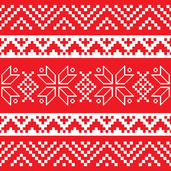 Mooie winter etnische patroon — Stockvector