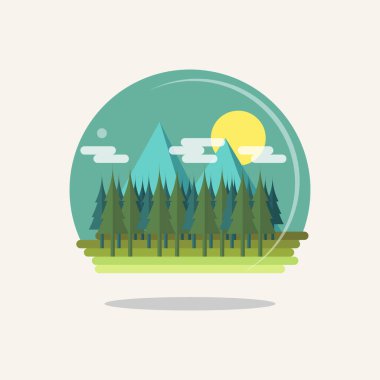 Manzaranın düz tasarımı