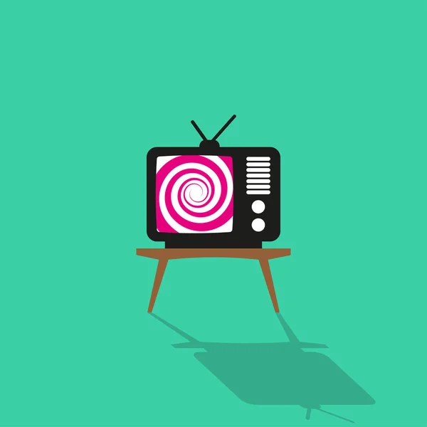 Basit düz dizayn TV spiral hipnotik, logolar, simgeler veya web uygulamaları ve düğmeler için mükemmel