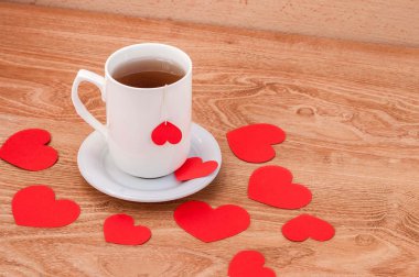 çay kalp şeklinde ahşap tablo