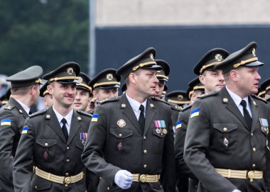 24 Ağustos 2016. Kiev, Ukrayna. Askeri geçit töreni