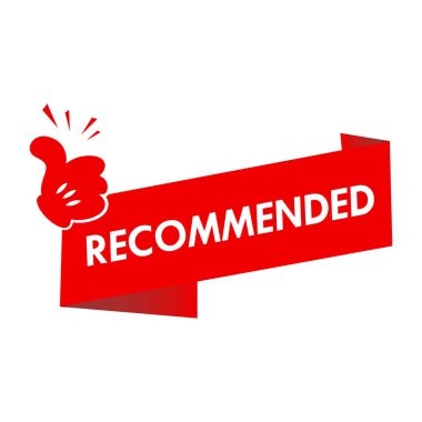 Kırmızı vektör illüstrasyonu, baş parmaklar ile tavsiye edilir. Simge öner. İzole edilmiş arkaplanda başparmak yukarı. 