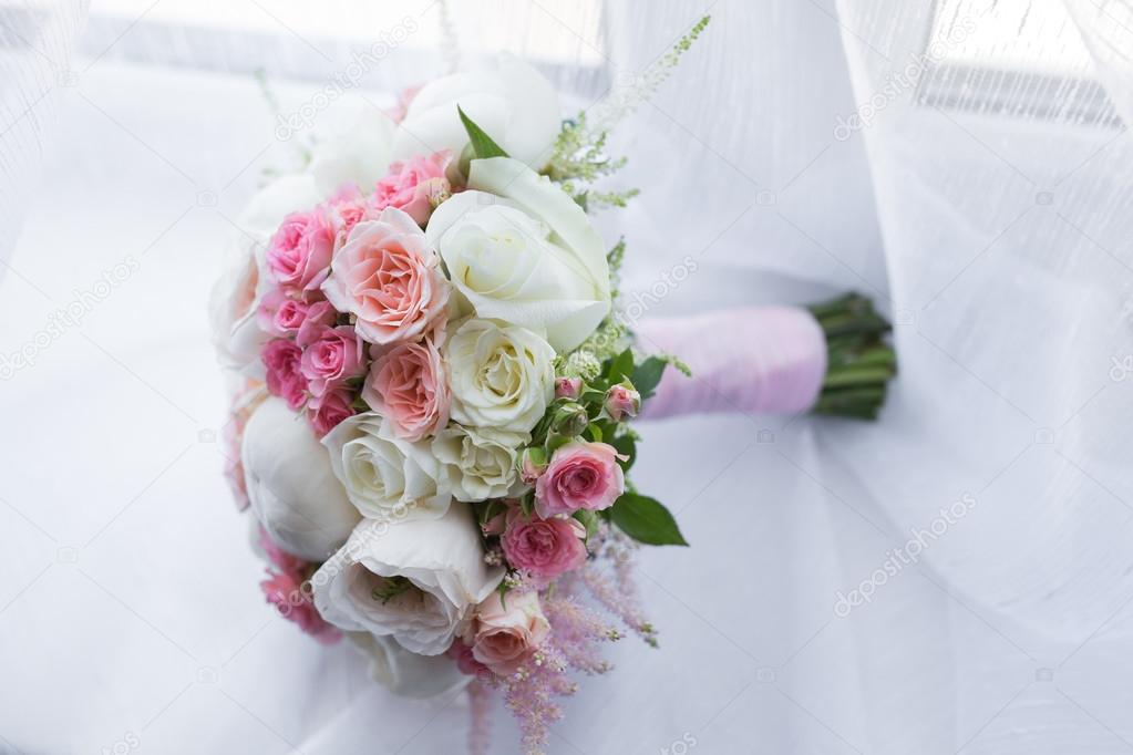 Bridal bouquet of various flowers