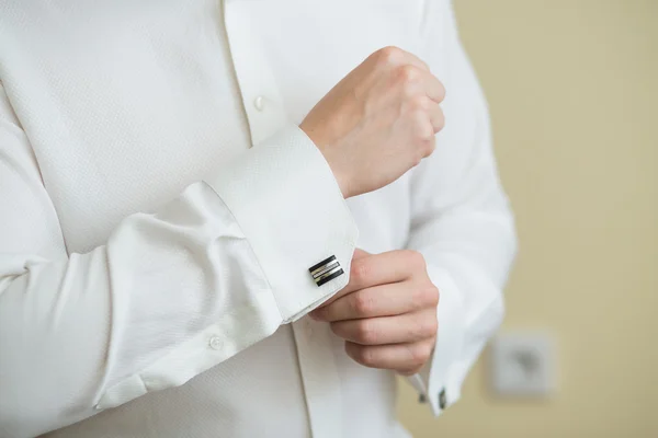 White shirt and cufflink — Stock Photo, Image