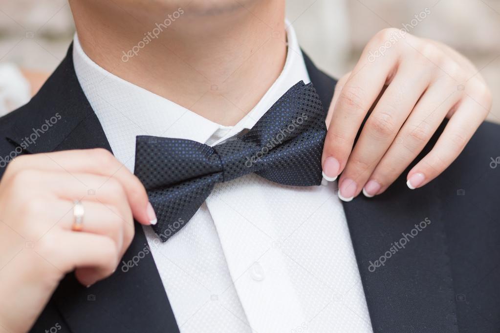Bow-tie on a suit