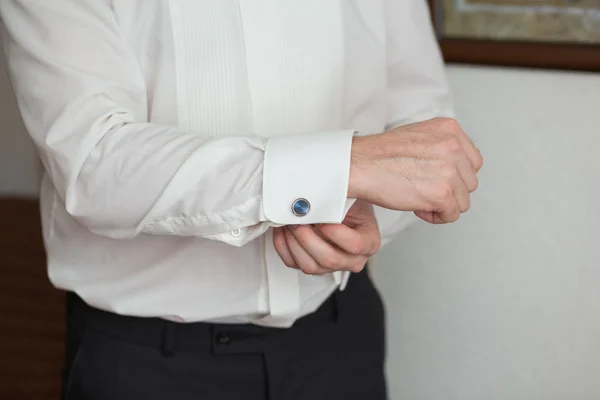 White shirt and cufflink — Stock Photo, Image