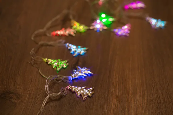 Christmas warm gold garland — Stock Photo, Image