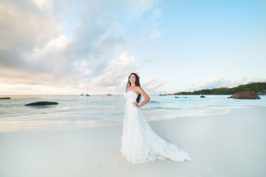 Gelin, güzel genç kız Seyşeller