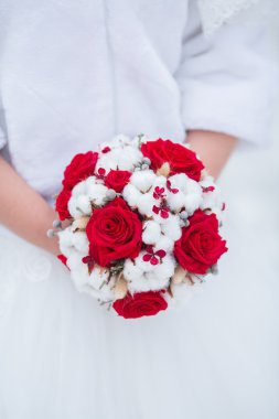 Düğün buket kırmızı gül