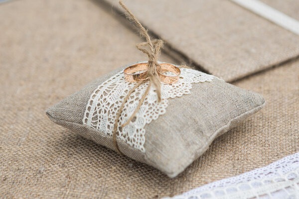 Wood and linen Hand Made Wedding Decoration