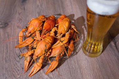 Bira, dereotu, haşlanmış kerevit, bira yemek kanser