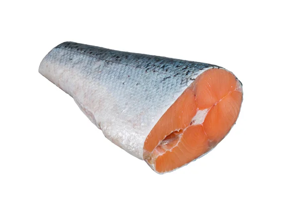 Шматок лосося ізольований в білому — стокове фото