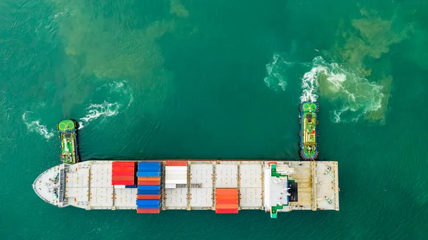 Envío Carga Contenedores Empresa Servicio Transporte Importación Exportación Internacional Océano —  Fotos de Stock