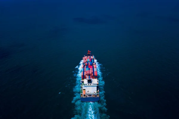 Контейнерний Вантажний Корабель Бізнес Вантажні Перевезення Міжнародні Контейнерним Вантажним Судном — стокове фото