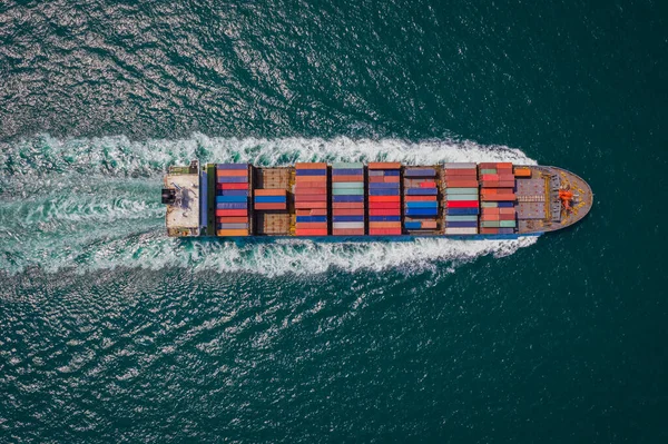 Transporte Carga Contenedores Transporte Importación Exportación Servicios Comerciales Internacionales Mar —  Fotos de Stock