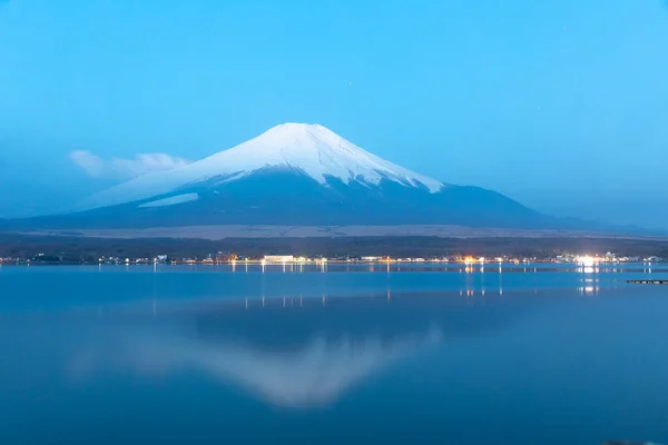 Fuji Montagna Fiume Riflessioni Mattina Tempo Giappone — Foto Stock