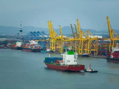 Konteyner gemisi ithalat küresel ticaret ve endüstri ticari lojistik ve uluslararası taşımacılık konteyner kargo lojistik gemisi, konteyner kargo taşımacılığı, 