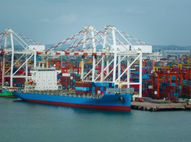 Konteyner gemisi ithalat küresel ticaret ve endüstri ticari lojistik ve uluslararası taşımacılık konteyner kargo lojistik gemisi, konteyner kargo taşımacılığı, 