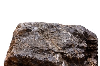 kayalıklar ve kayalar beyaz sırtüstü uzanır