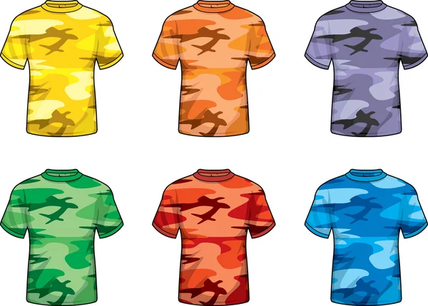 Colored Camouflage Shirts — Stock Vector