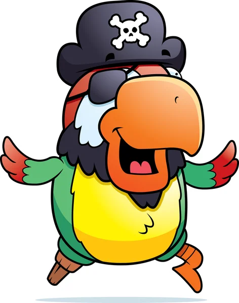 Pirate Parrot Running — Stock Vector