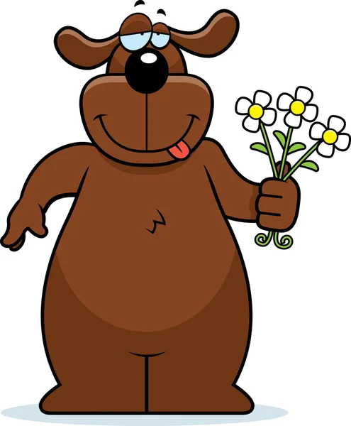 Hond bloemen — Stockvector