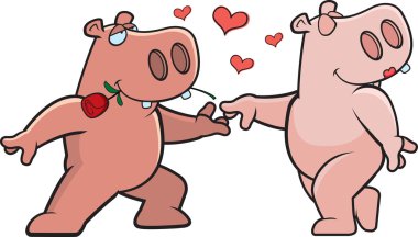 Hippo Romance clipart