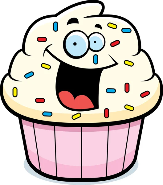 Cupcake Smiling — Stock Vector