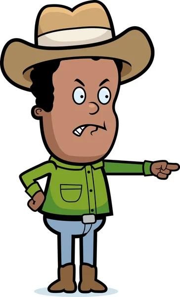 Vaquero enojado — Vector de stock