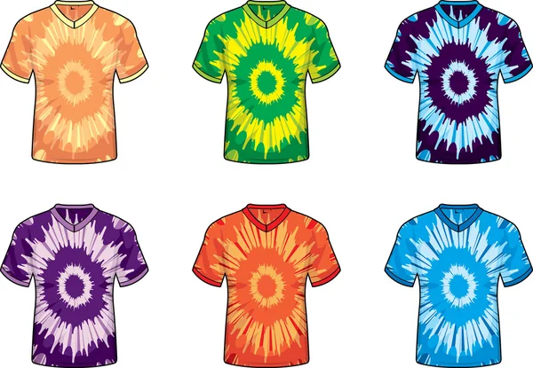 Tie Dye Shirts — 图库矢量图片