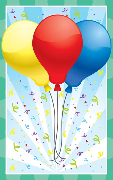 Globos y confeti — Vector de stock