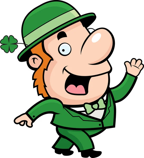 Leprechaun Waving — Stock Vector