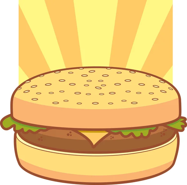 Cartoon Cheeseburger — Stock Vector