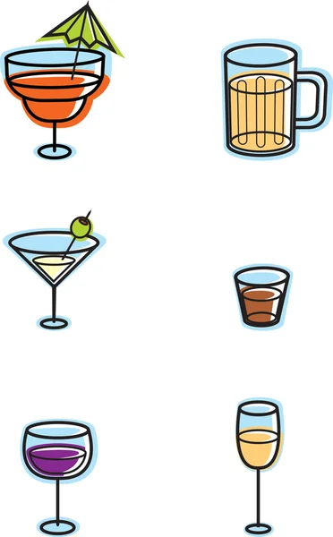 Alkohol-Ikonen — Stockvektor