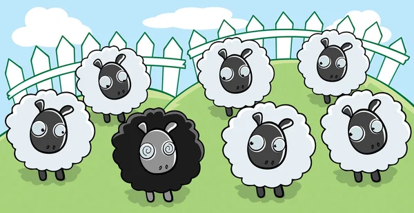 Moutons noirs — Image vectorielle