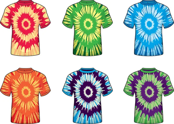 Tie-dye T-shirts — Stock vektor