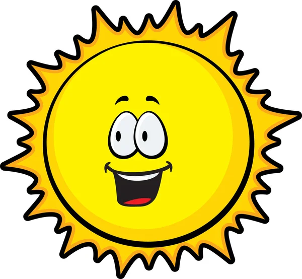 Sol sonriente — Vector de stock