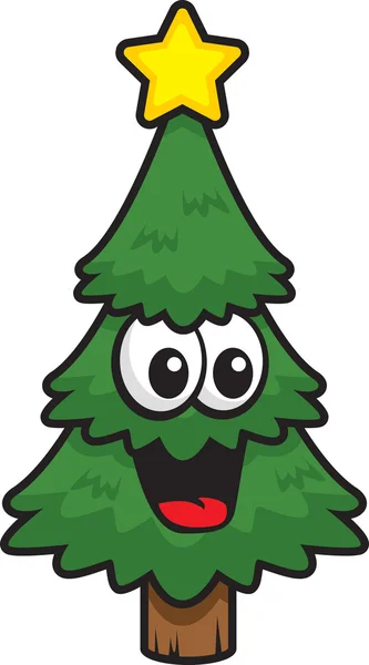 Christmas Tree Smiling — Stock Vector